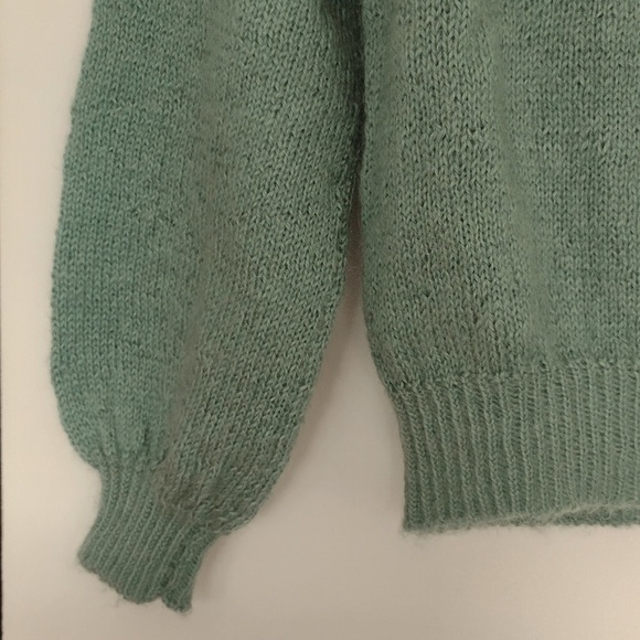 Sweet Hand Knit Sweater with Lace Pattern Yoke - Picture 4 of 5